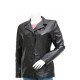 3 Button Black Casual Wear Leather Blazer For Women’s