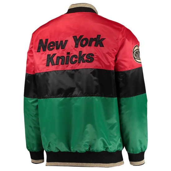 75th Anniversary New York Knicks Black History Month Full-Snap Satin Jacket
