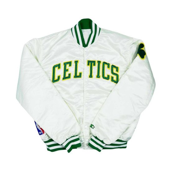 90’s Boston Celtics White Bomber Jacket