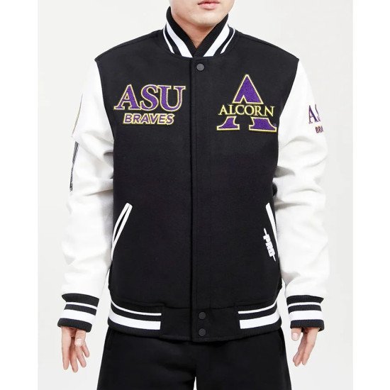 Alcorn State University Black and White Varsity Jacket