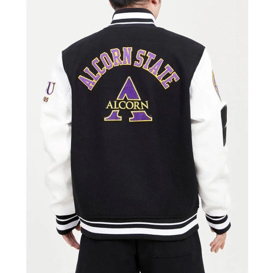 Alcorn State University Black and White Varsity Jacket