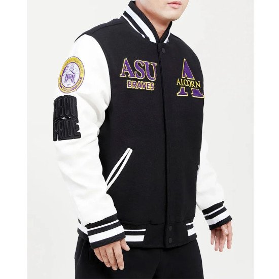 Alcorn State University Black and White Varsity Jacket