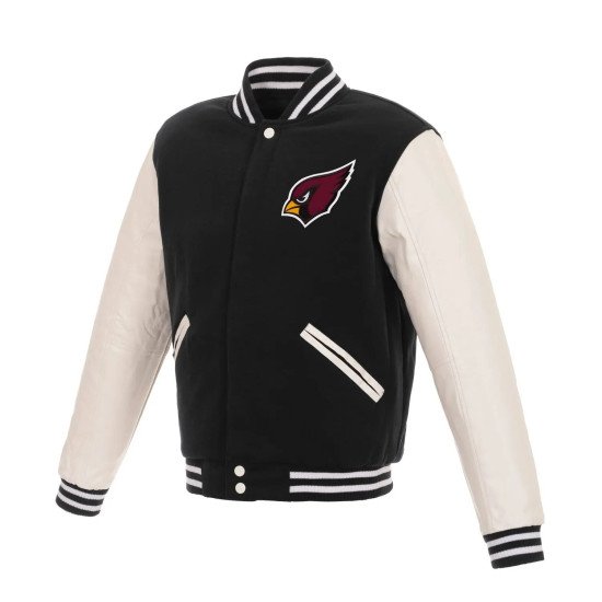 Arizona Cardinals Varsity Black and White Jacket