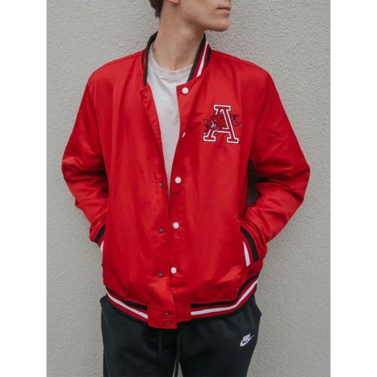Arkansas Razorbacks Red Retro Bomber Jacket