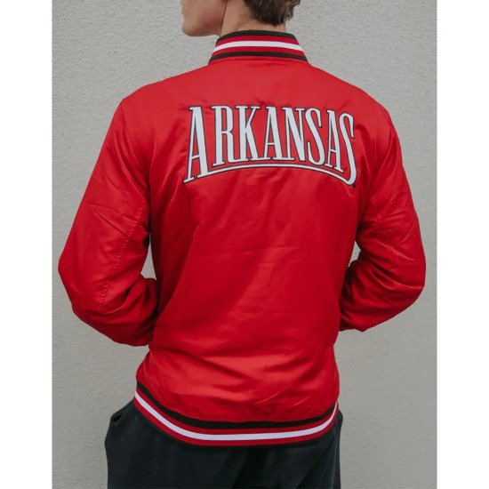 Arkansas Razorbacks Red Retro Bomber Jacket