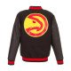 Atlanta Hawks Varsity Black Wool Leather Jacket