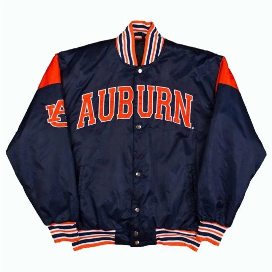 Auburn University College Navy Varsity Satin Jacket
