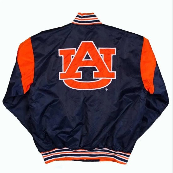 Auburn University College Navy Varsity Satin Jacket