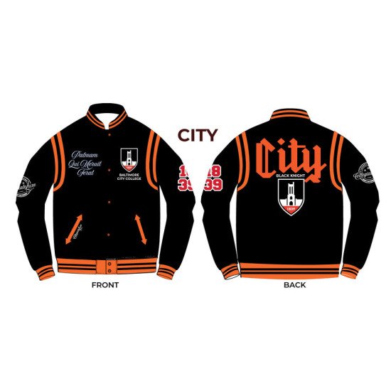 Baltimore City College Black Varsity Jacket