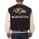 Baltimore Ravens Black and White Two-Tone Varsity Jacket