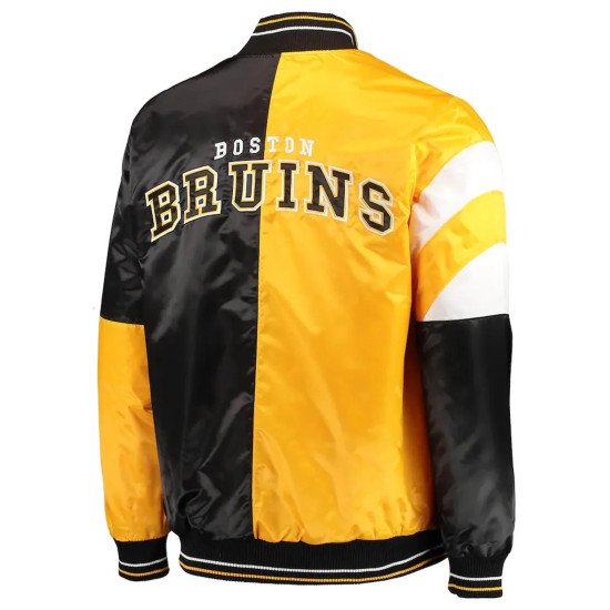 Black Gold Boston Bruins The Leader Satin Jacket