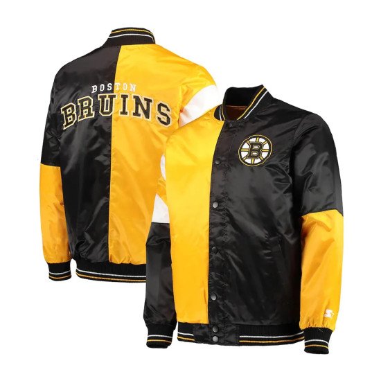 Black Gold Boston Bruins The Leader Satin Jacket