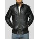 Black Leather Bomber Jacket Mens
