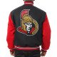 Black Red Ottawa Senators Varsity Wool Jacket
