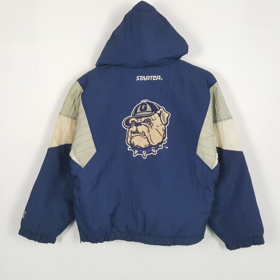 Blue Georgetown Starter Bomber Jacket