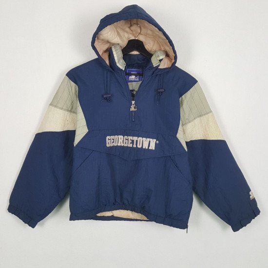 Blue Georgetown Starter Bomber Jacket