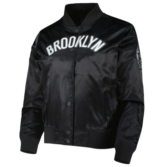 Brooklyn Nets Black Classics Satin Jacket