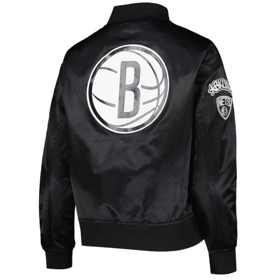 Brooklyn Nets Black Classics Satin Jacket