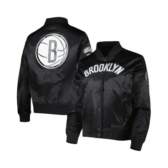 Brooklyn Nets Black Classics Satin Jacket