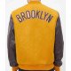 Brooklyn Nets Orange and Brown Varsity Jacket
