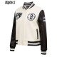 Brooklyn Nets Retro Classic Varsity Cream Jacket