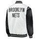 Brooklyn Nets White and Black Satin Jacket