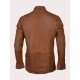 Brown Leather Four Pocket Jacket for Men
