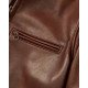 Brown Waxed Natural Pebbled Cowhide Leather Jacket