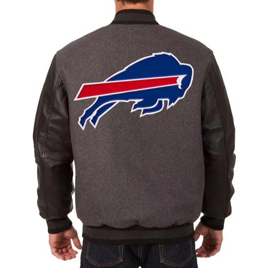 Buffalo Bills Charcoal and Black Varsity Jacket