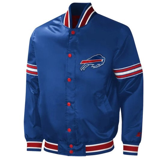 Buffalo Bills Midfield Royal Varsity Satin Jacket