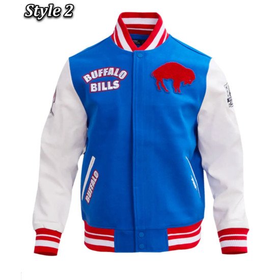 Buffalo Bills Retro Classic Royal and Cream Varsity Jacket