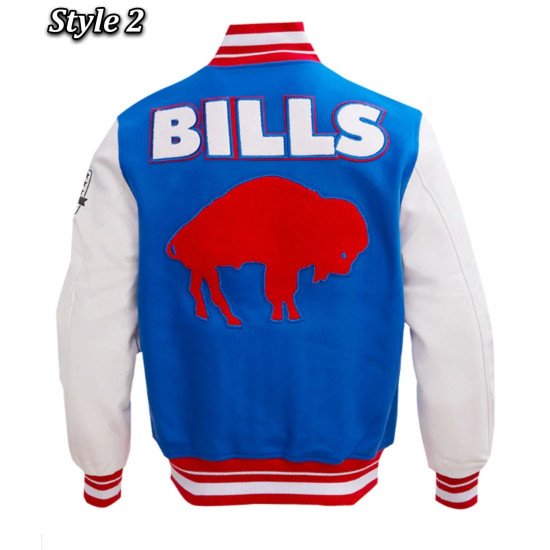Buffalo Bills Retro Classic Royal and Cream Varsity Jacket