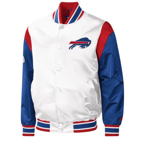 Buffalo Bills Throwback Warm Up Pitch Varsity Satin Jacket