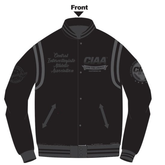 CIAA 2024 Chenille Black on Black Varsity Jacket