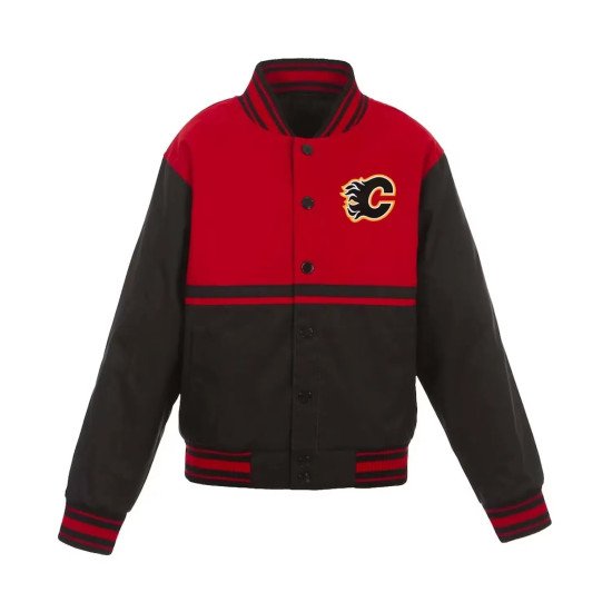 Calgary Flames Youth Black and Red Jacket