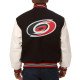 Carolina Hurricanes Black and White Two-Tone Varsity Jacket