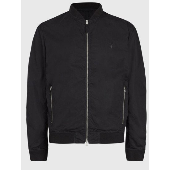 Casual Wear Black Bomber Jacket For Men