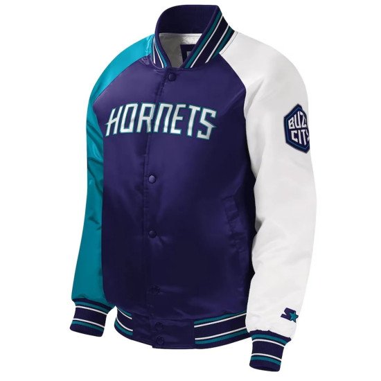 Charlotte Hornets Purple Youth Varsity Satin Jacket