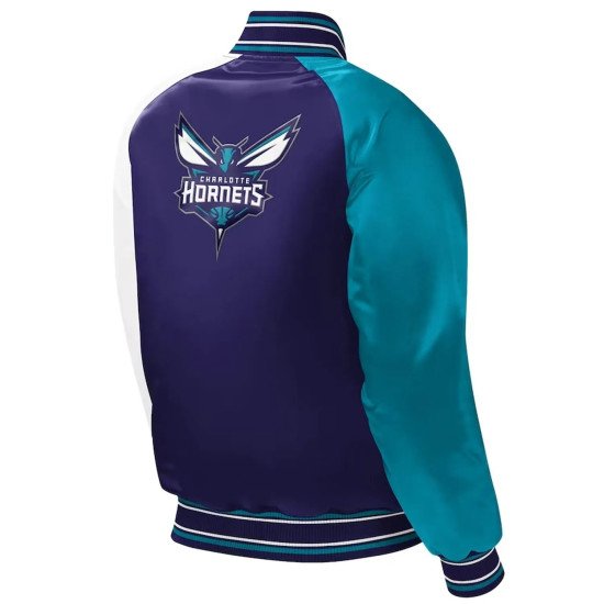 Charlotte Hornets Purple Youth Varsity Satin Jacket