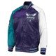 Charlotte Hornets Reliever Raglan Varsity Purple/Teal Satin Jacket