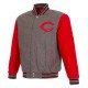 Cincinnati Reds Gray and Red Varsity Wool Jacket