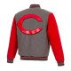 Cincinnati Reds Gray and Red Varsity Wool Jacket