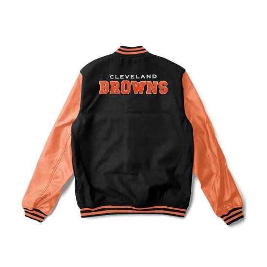 Cleveland Browns Varsity Black, Brown and Orange Jacket