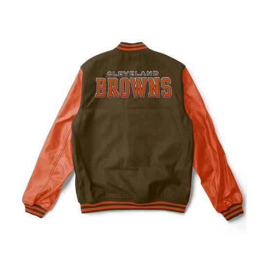 Cleveland Browns Varsity Black, Brown and Orange Jacket