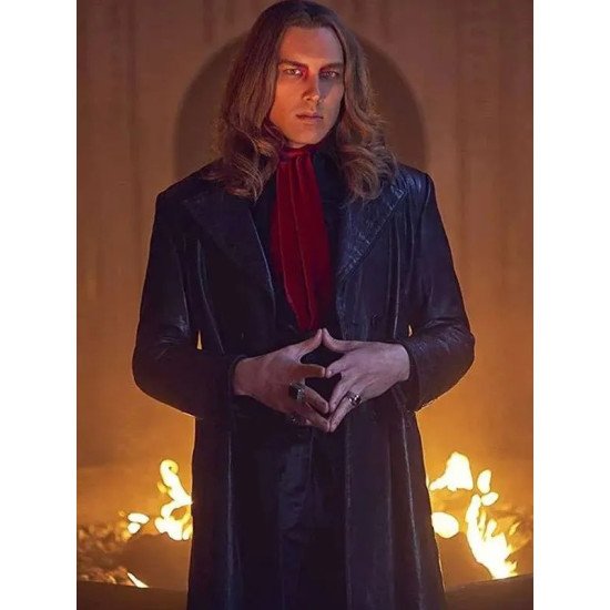 Cody Fern American Horror Story Black Leather Trench Coat