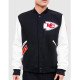College Kansas City Chiefs Logo Black and White Varsity Jacket