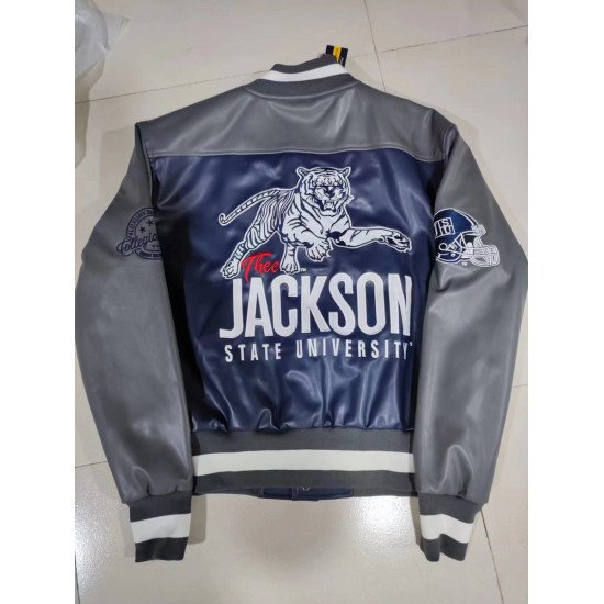 Crop Top Leather Varsity Jacket