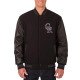 Colorado Rockies Varsity Black Wool Leather Jacket