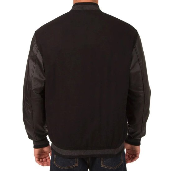Colorado Rockies Varsity Black Wool Leather Jacket