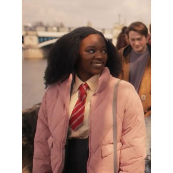 Corinna Brown Heartstopper 2022 Tara Jones Pink Puffer Jacket
